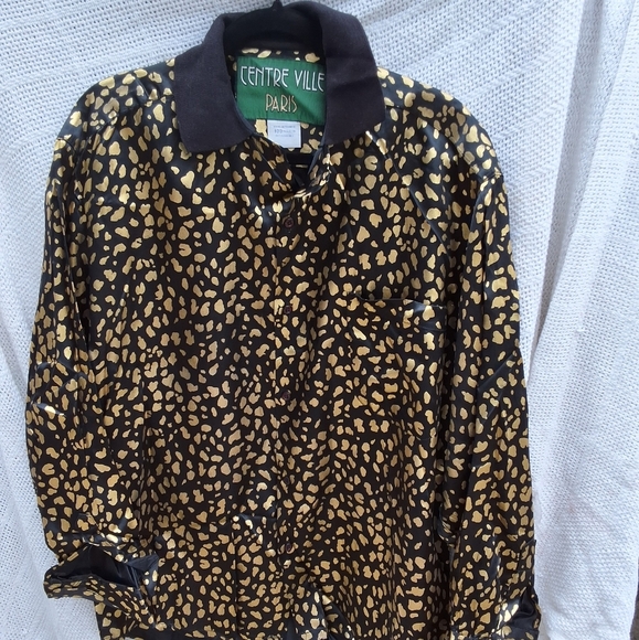 Centre Ville vintage French Golden leopard button down 2X ..14-18 - Picture 11 of 14